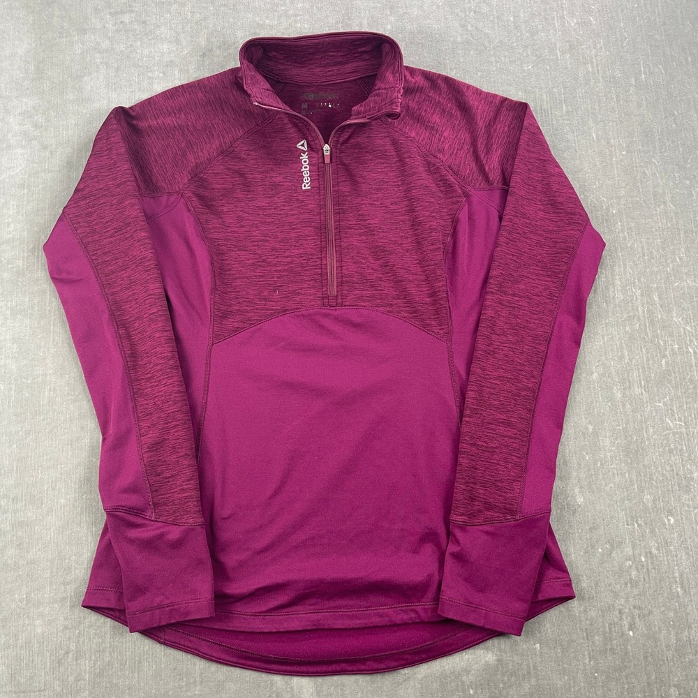 Reebok Women Medium Purple Pullover Quarter‎ Zip Speedwick Activewear